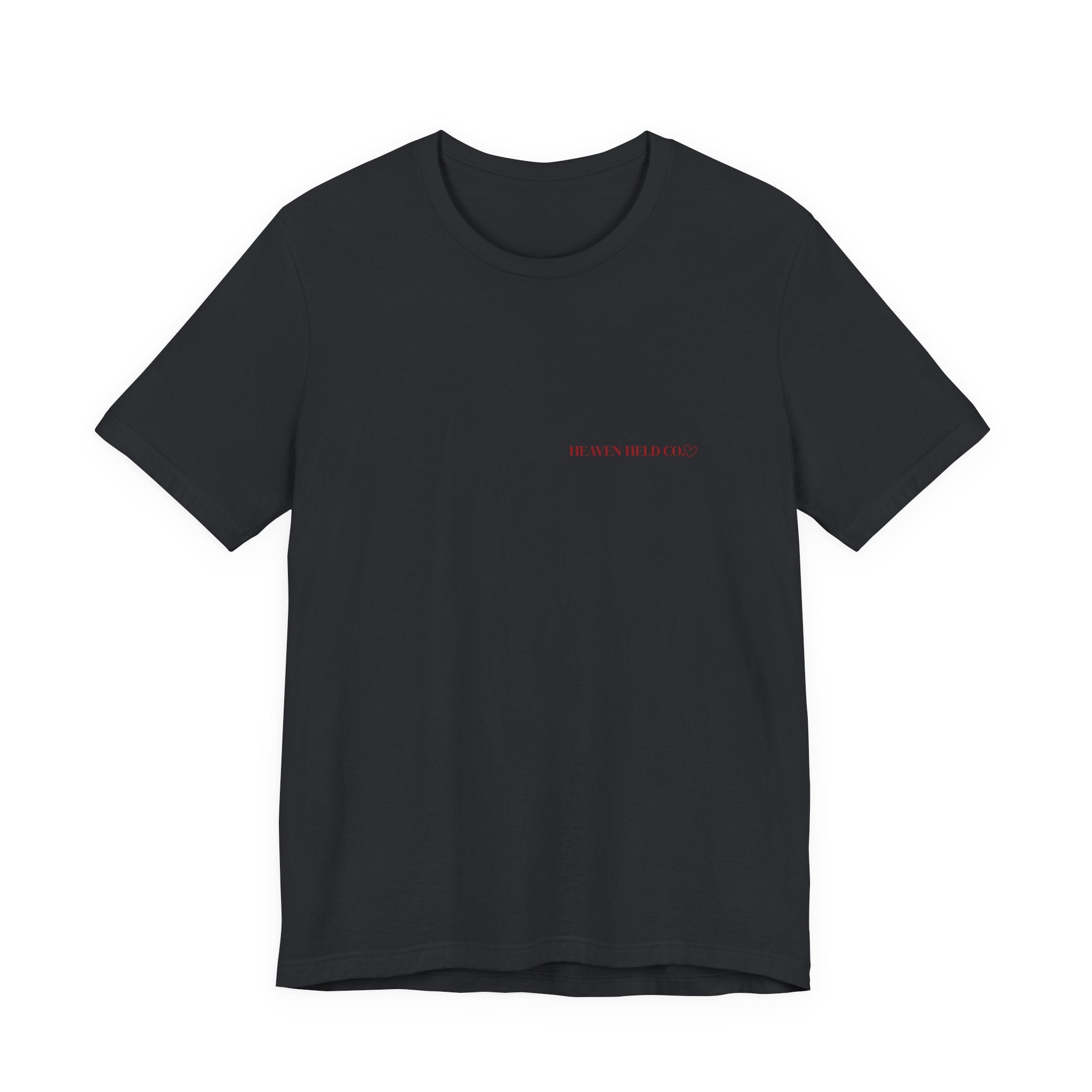 Forever Held Tee | Minimal Front + Heart Back Graphic | Unisex Inspiration Shirt