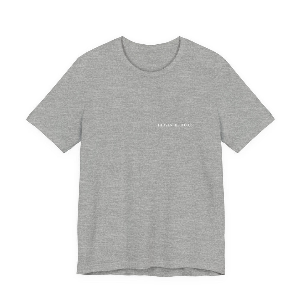 Forever Held Tee | Minimal Front + Heart Back Graphic | Unisex Inspiration Shirt