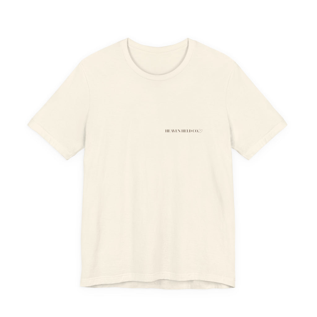 Forever Held Tee | Minimal Front + Heart Back Graphic | Unisex Inspiration Shirt